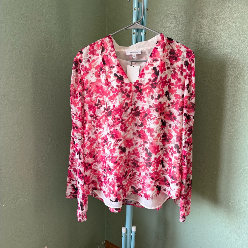 Calvin Klein Red Floral Blouse